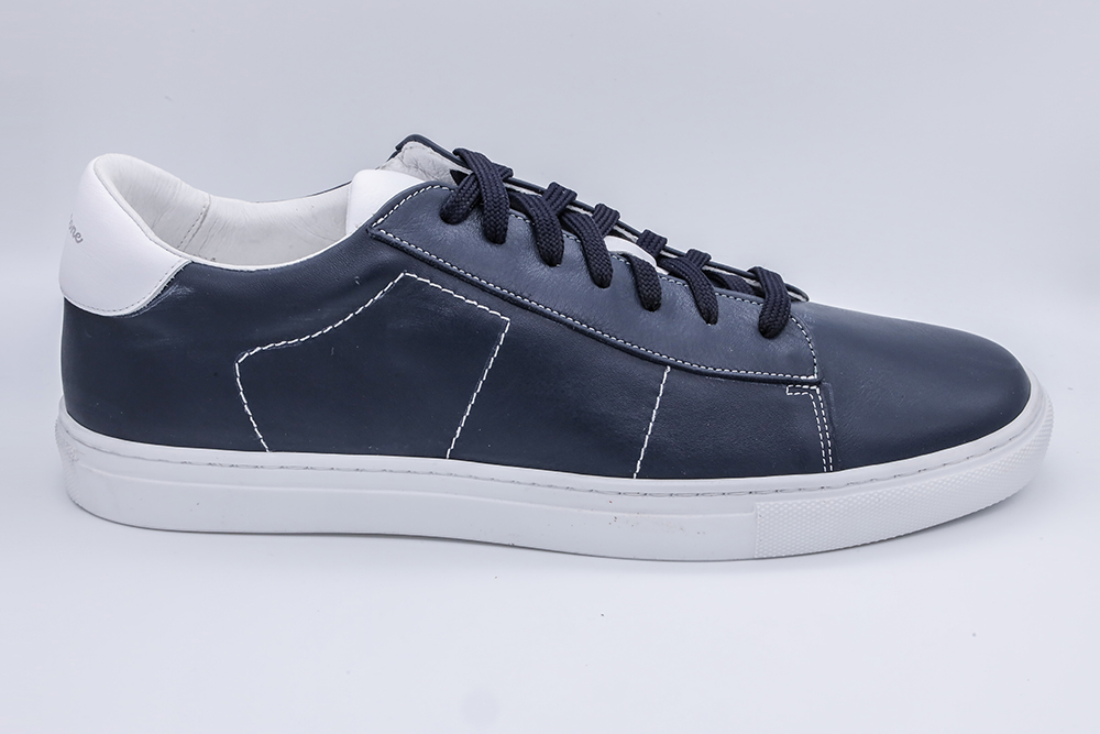 Sneaker in pelle morbida nappa colore blu’/bianco